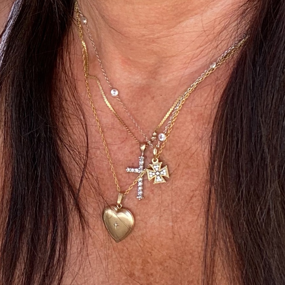 Vintage 14K Diamond Cross 14k FIRM
